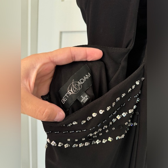 Black Sequin Open Back Formal Dress - Picture 9 of 11